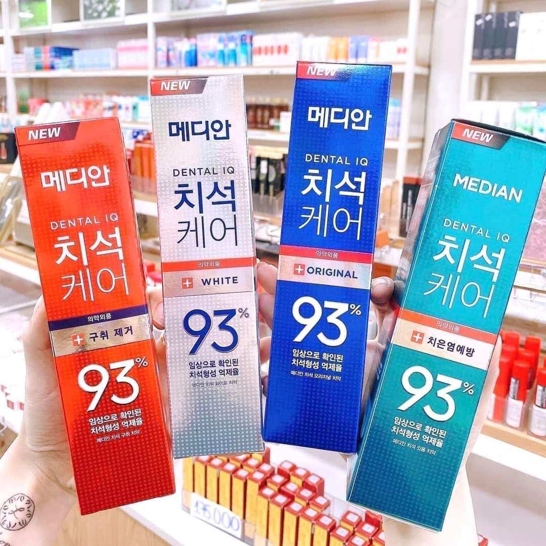 Kem đánh răng hàn quốc median 93% trắng răng, thơm miệng, sạch mảng bám