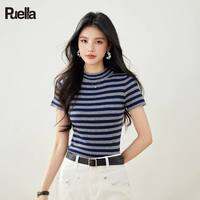puella | Áo Thun Ngắn Tay Hàn Quốc Kiểu Sọc Ôm Body Mùa Hè