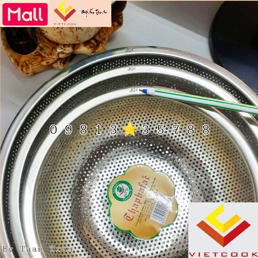 Rá inox 304 thaphafac ft vietcook size 20, 23, 26, 29, 32 cm rá, rổ inox vo gạo inox 304