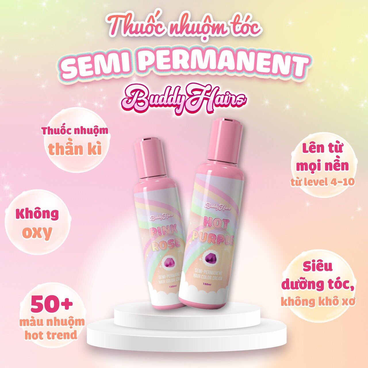 🌈 thuốc nhuộm semi permanent buddyhairs - thuốc nhuộm lên màu trong 10 giây 🌟