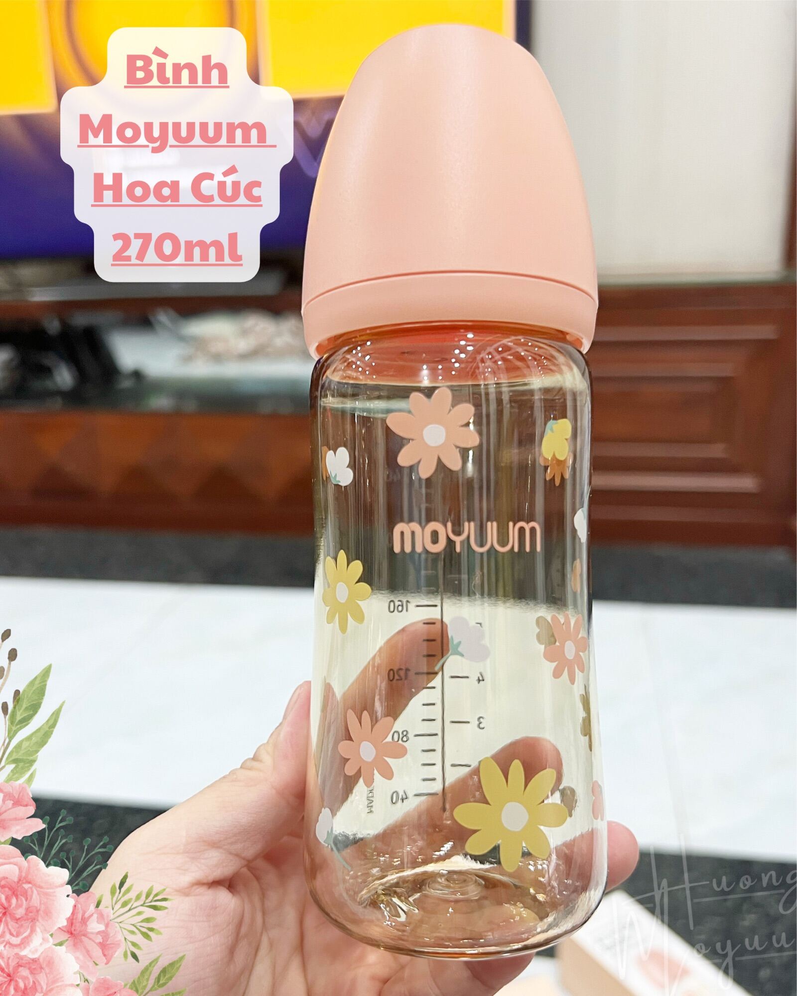 Bình Sữa PPSU Moyuum Hoa Cúc  Moyuum Daisy Edition 270ml