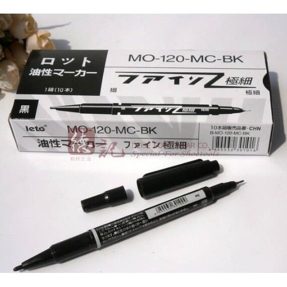 Bút lông dầu kim 2 đầu zebifa mo-120-mc-bk