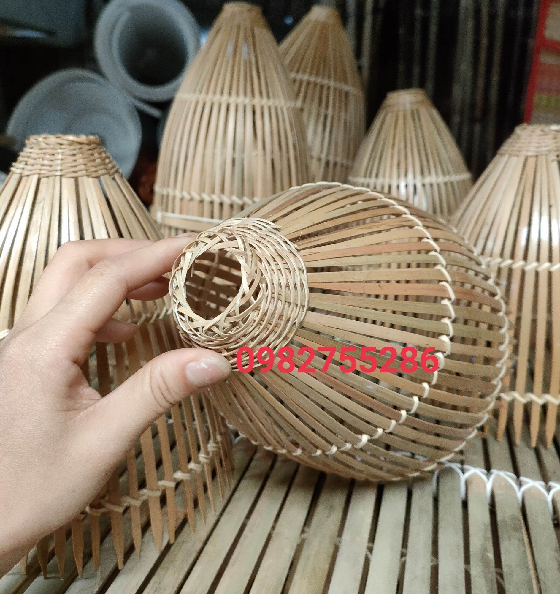 nơm tre chụp đèn, nơm nhọn size 2