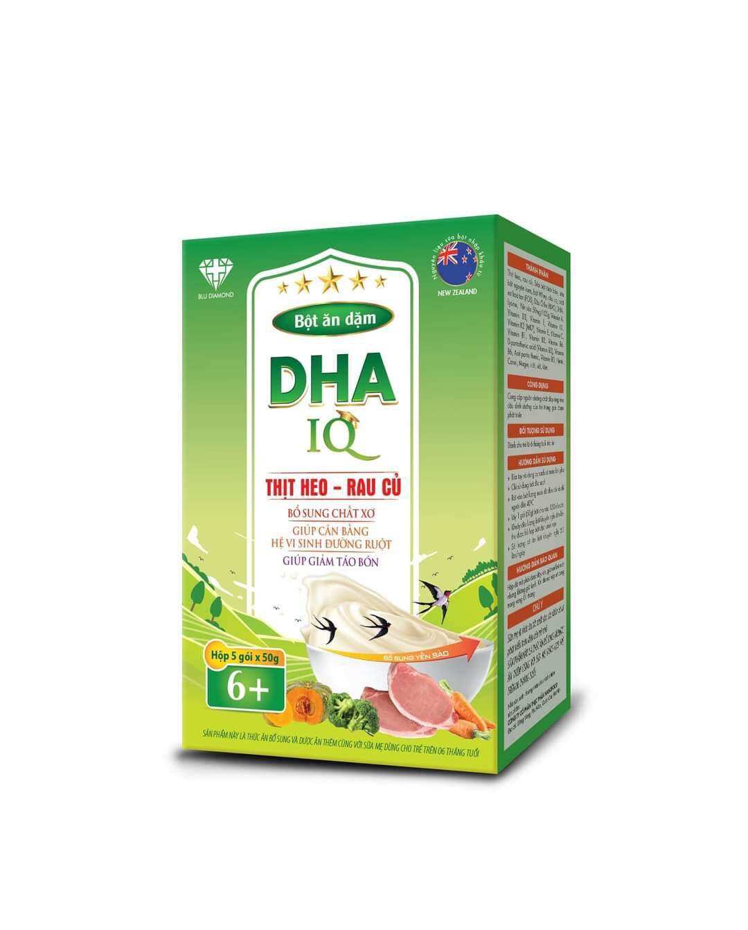 Bột ăn Dặm DHA IQ ( đủ 7 vị  cho bé tập ăn từ 4 tháng trở lên) đã đổi sang mẫu vỏ lon Biosble' A +