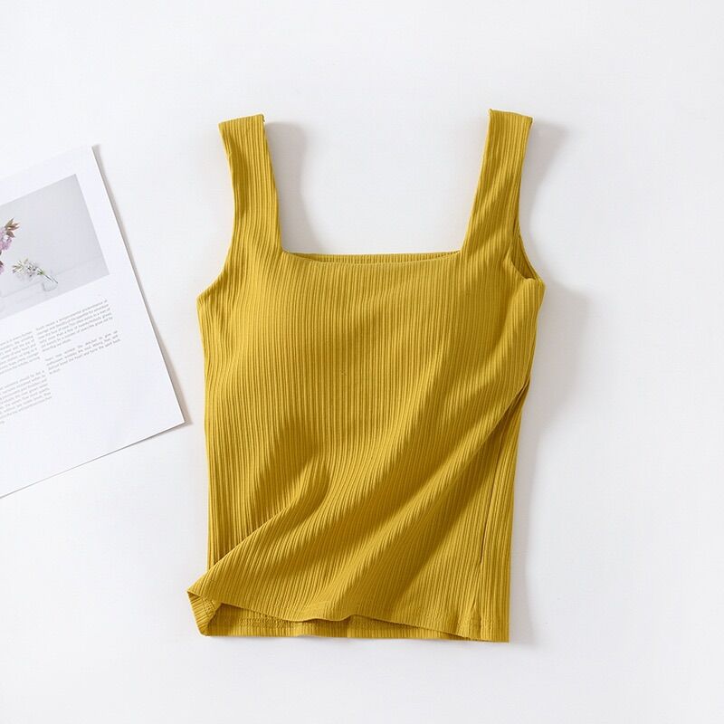 Áo 2 dây bản to cotton có mút ngực [ảnh thật]