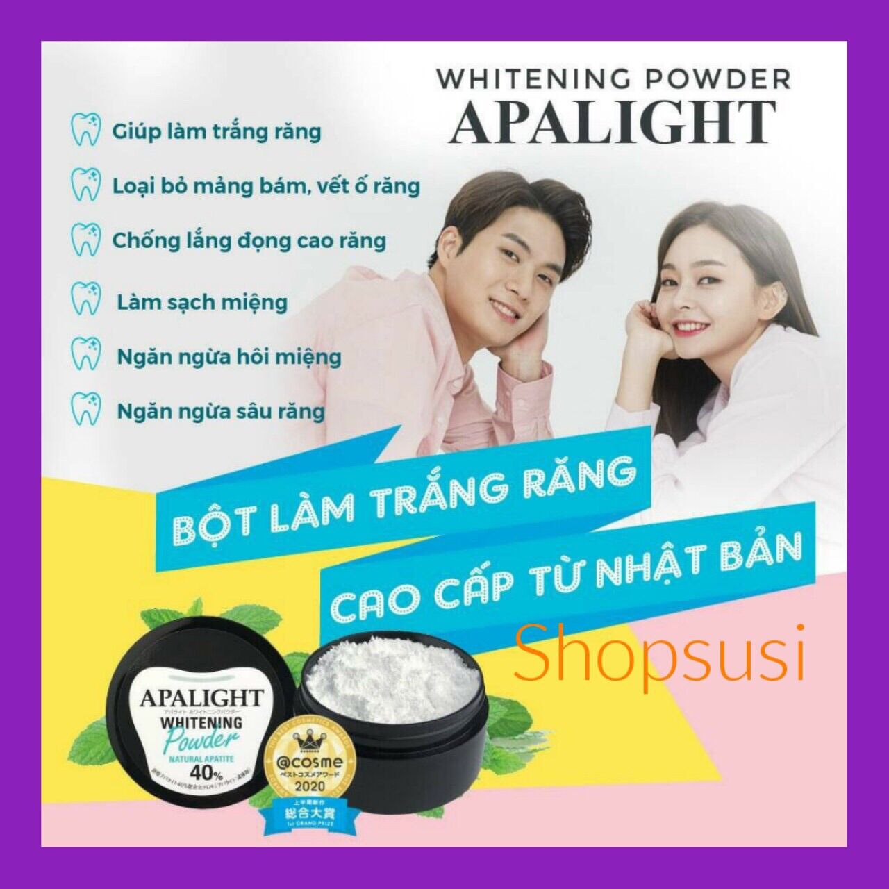 Bột tẩy trắng răng apalight chính hãng