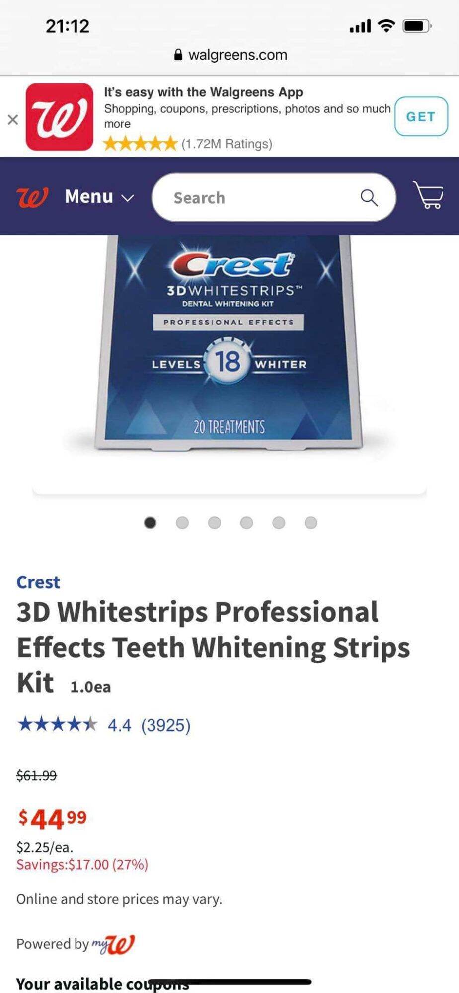 [COMBO 10 MIẾNG/5 NGÀY]MIẾNG dán trắng răng Crest 3D Professional Effects <HÀNG MỸ LEVELS 18>