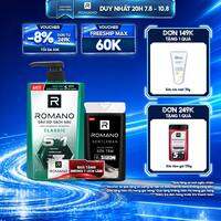 Dầu gội Romano sạch gàu Classic 610g tặng sữa tắm nước hoa Gentleman 150g