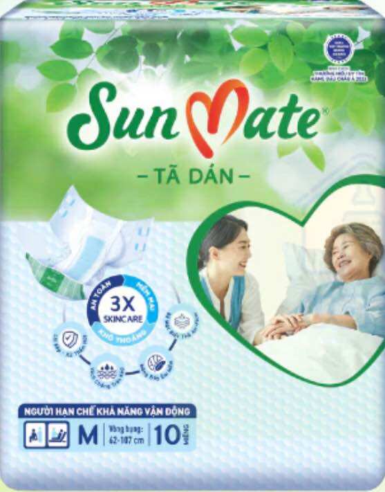 Combo 6 gói tã dán sunmate m10 - tã người lớn sunmate vòng bụng 62 cm đến 107 cm -hsd mới