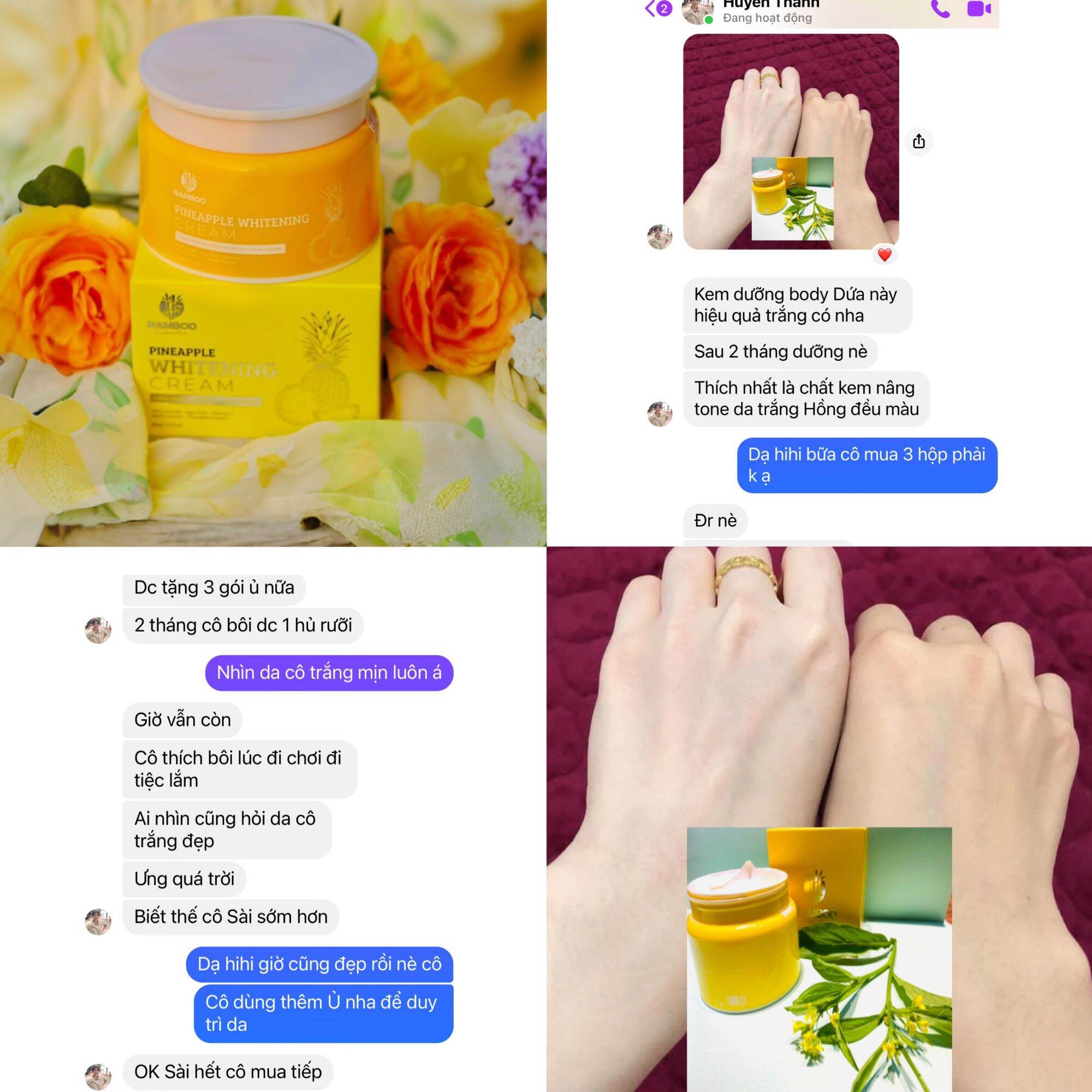 💥DATE MỚI NHẤT💥COMBO 3 HỘP KEM BODY DỨA BAMBOO