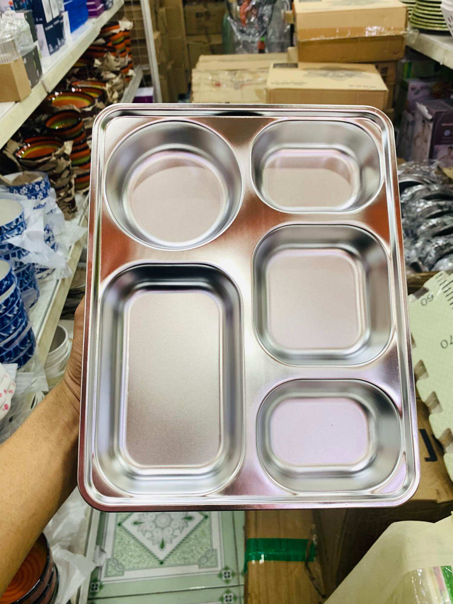 khay cơm inox 5 ngăn
