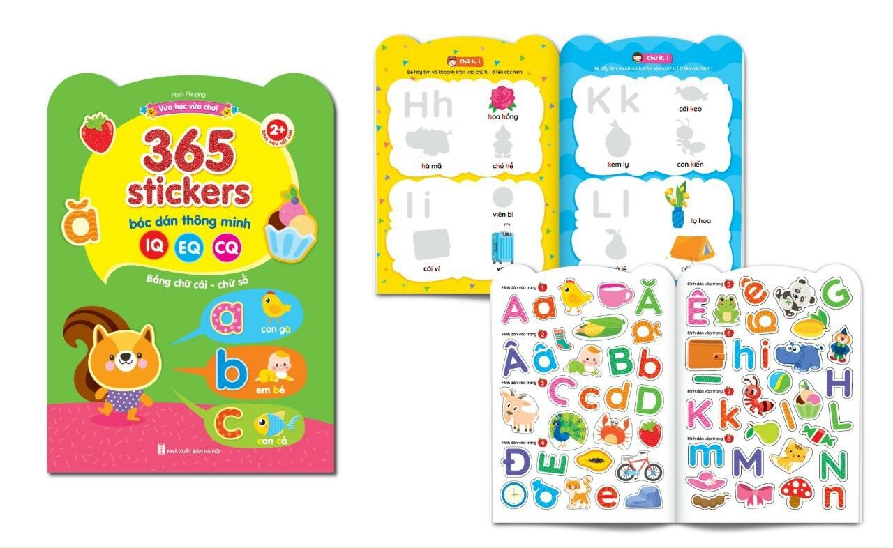 combo 6 tập 365 sticker bóc dán thông minh cho bé