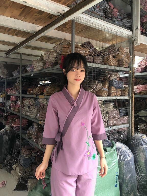Đồ Lam Đi Chùa # mẫu hoa sen nơ