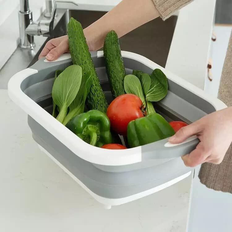 Chậu Đa Năng Gấp Gọn Kiêm Thớt
