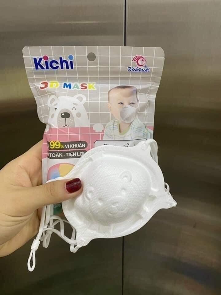 Khẩu trang gấu Kichi cho bé sơ sinh set 3 cái