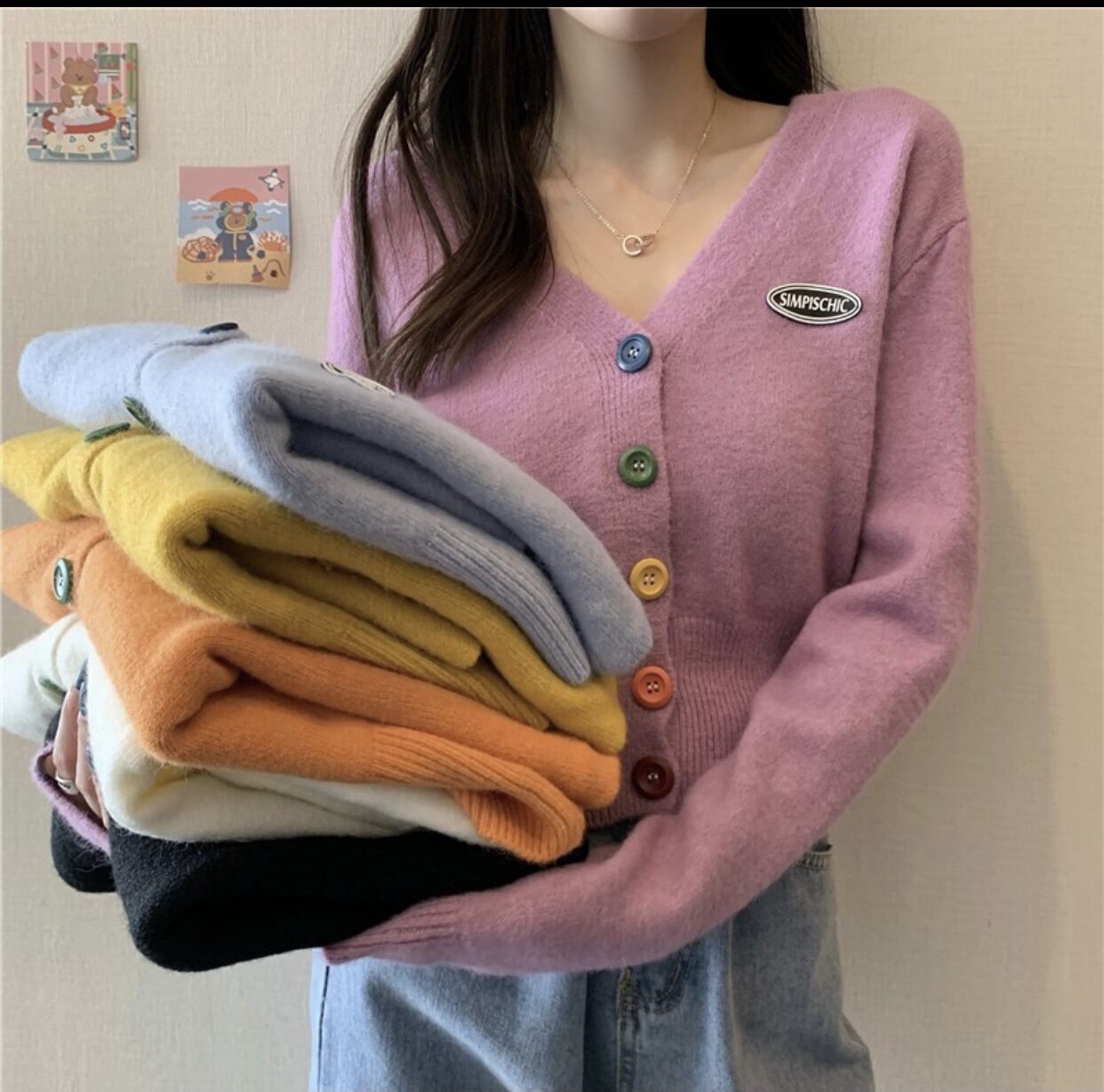 Áo cardigan len mỏng siêu xinh Quảng Châu