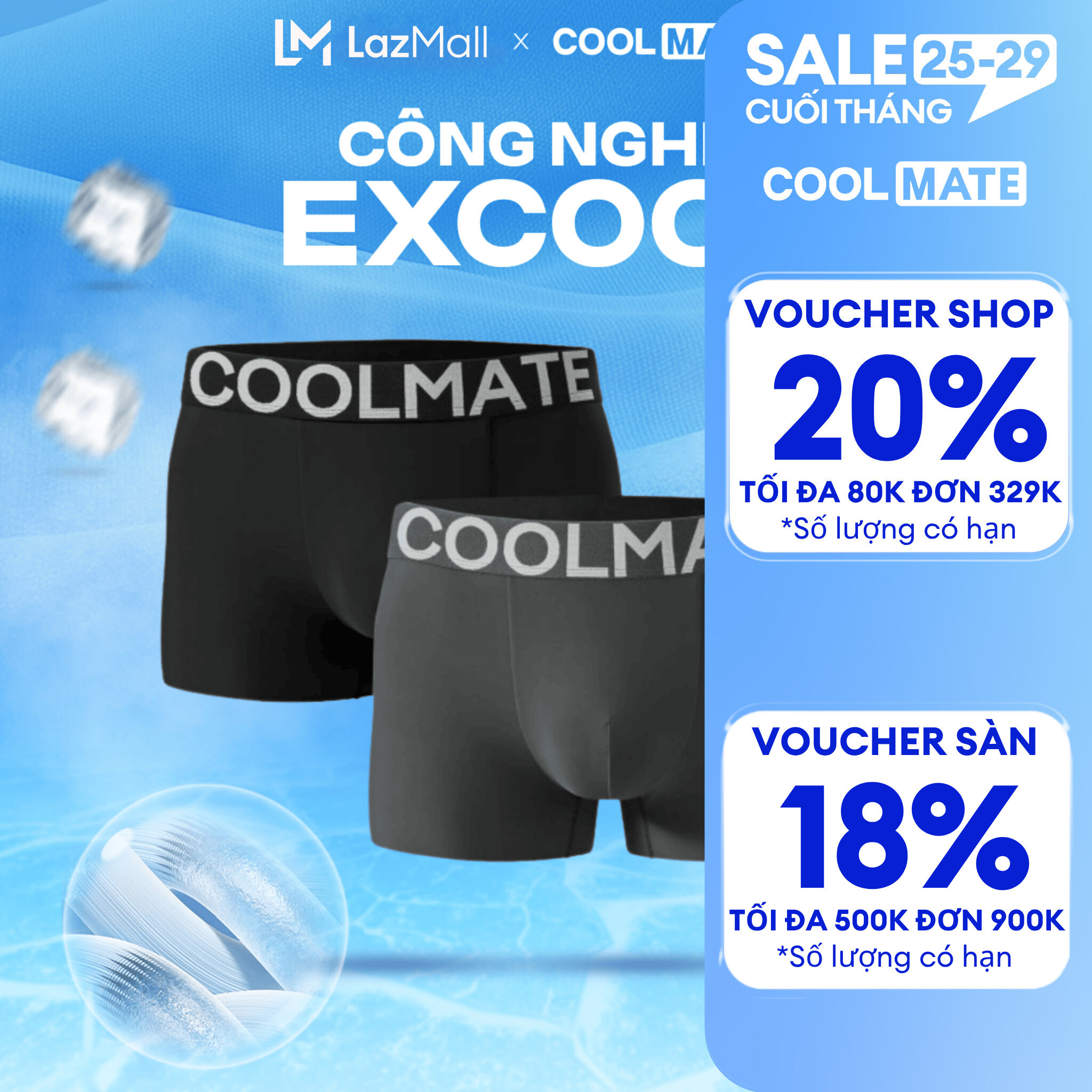 Combo 2 quần Lót Nam Trunk Excool Clean Cut II Coolmate
