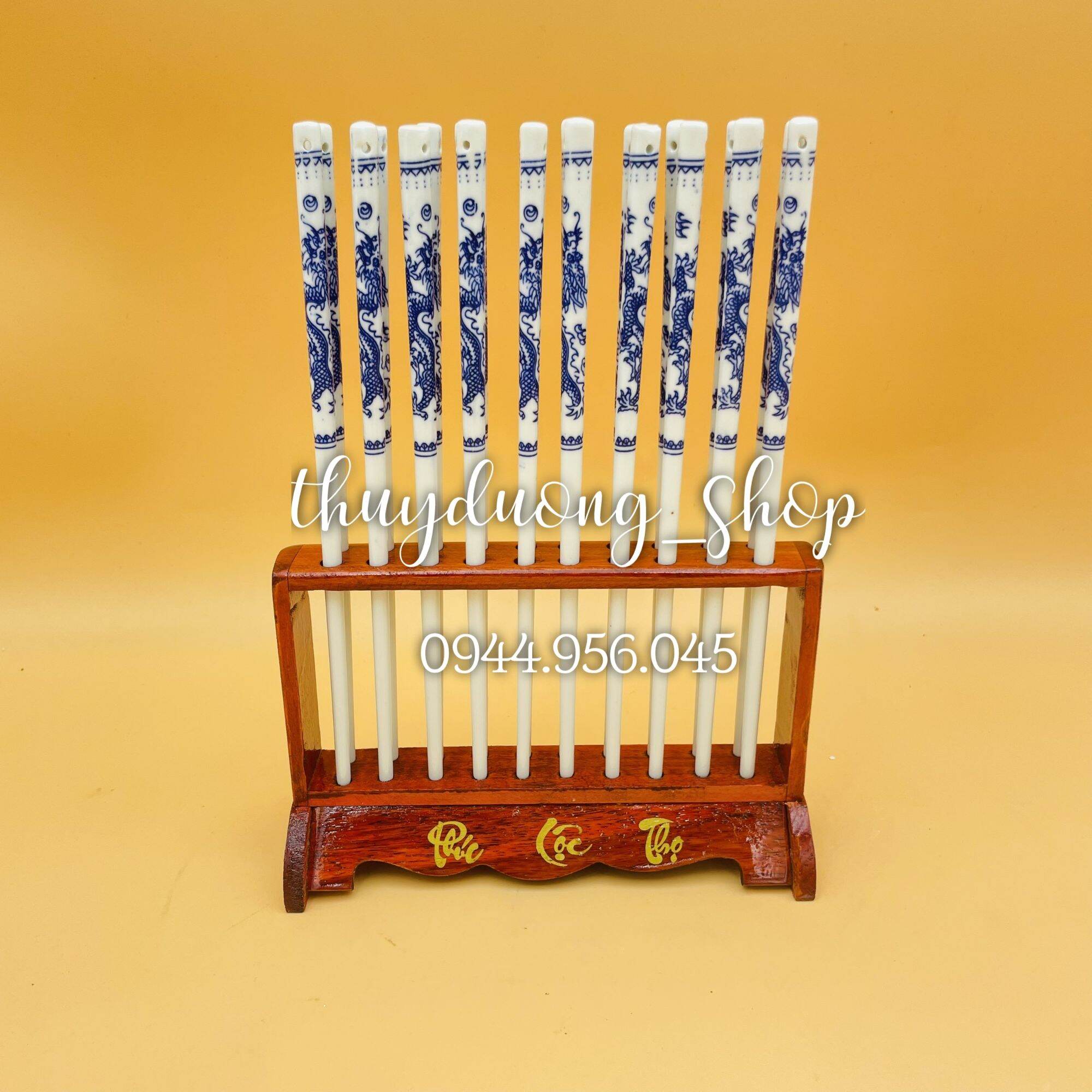 Đũa sứ thờ men lam