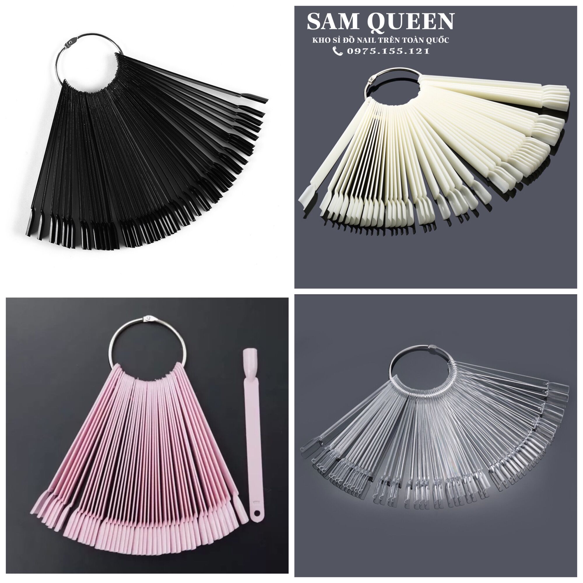 Móng que vuông bịch 50 que học nail, làm mẫu nail