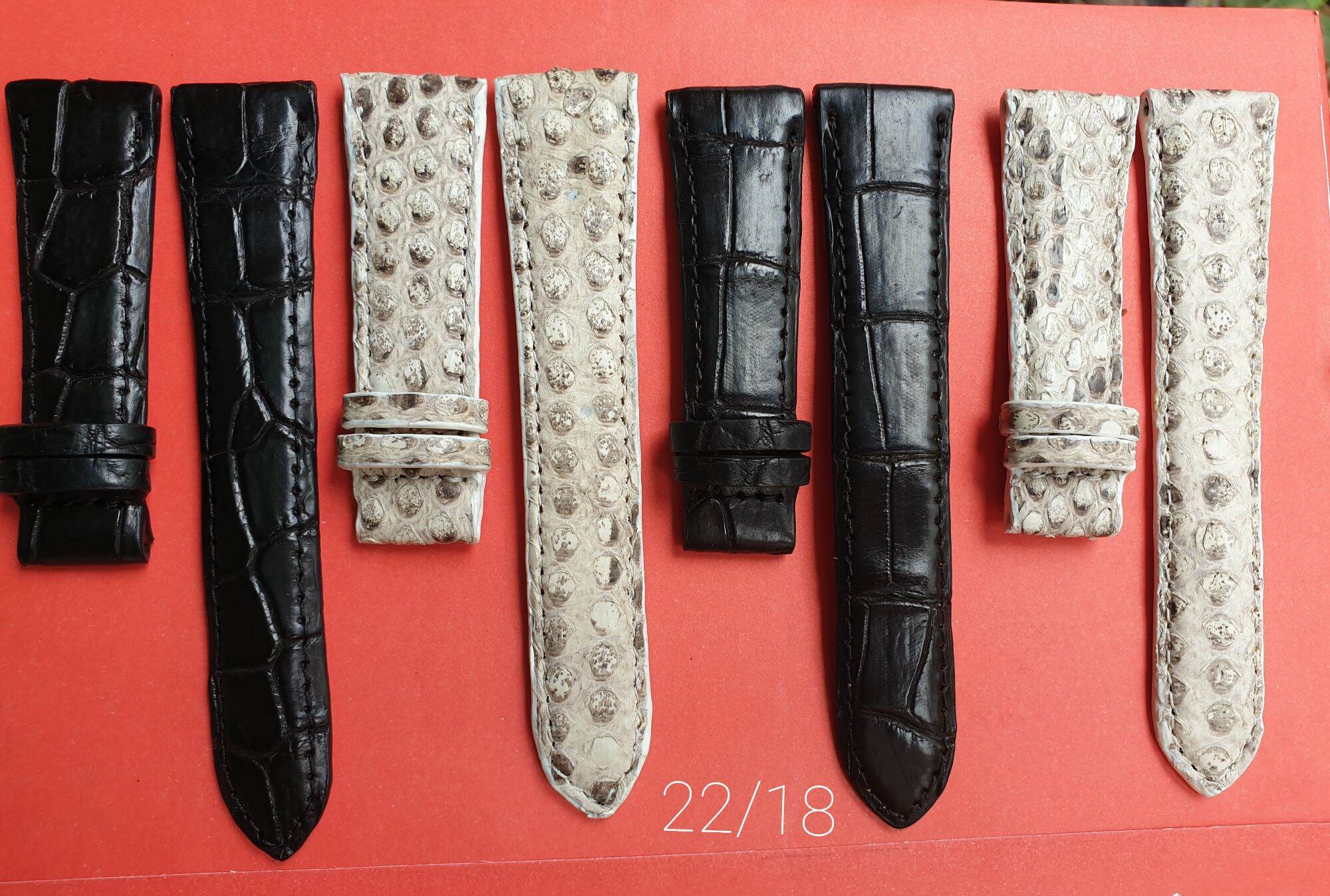 Dây đồng hồ 22/18 da cá sấu và trăn