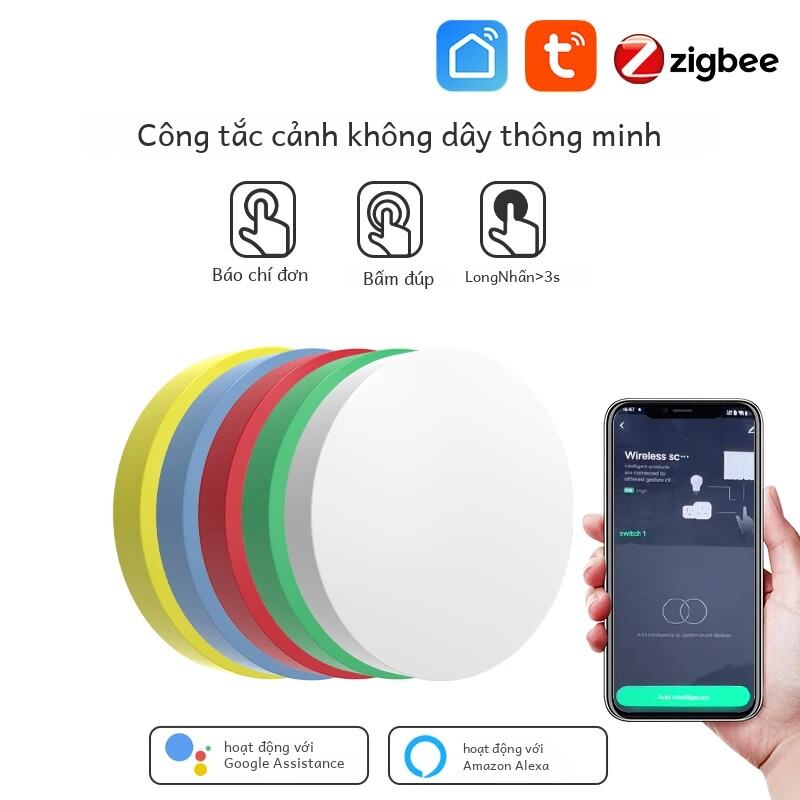 Nút Cảnh Không Dây Thông Minh Tuya Zigbee Điều Khiển Từ Xa Với Liên Kết Đa Cảnh Điều Khiển Bằng Giọng Nói Hỗ Trợ Cho Alexa & Google Home