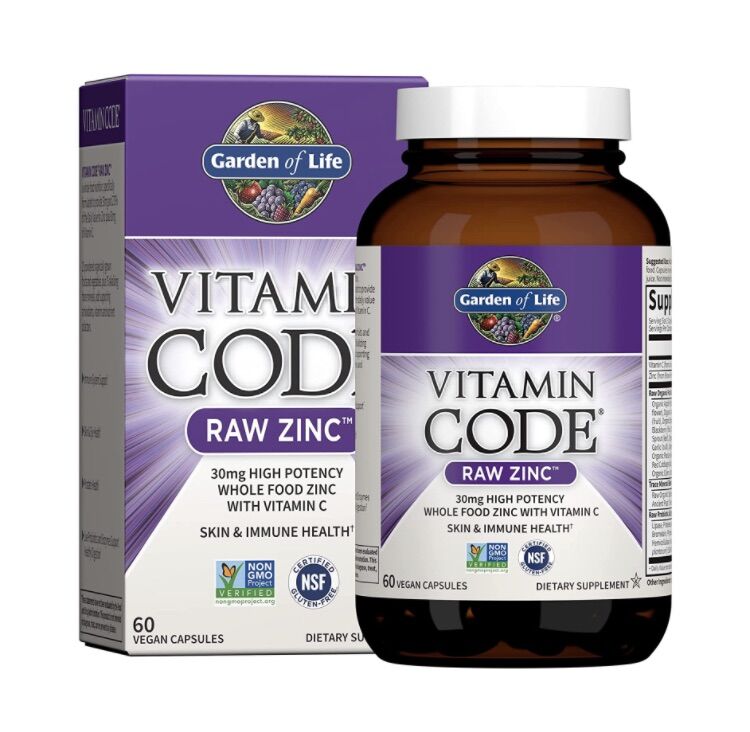 Vitamin kẽm tươi thuần chay Garden of Life Vitamin Code Raw Vegan ZinC 30mg 60v USA