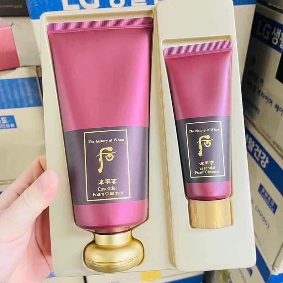 Set sửa rửa mặt whoo đỏ Whoo Jinyulhyang Essential Cleansing Foam set