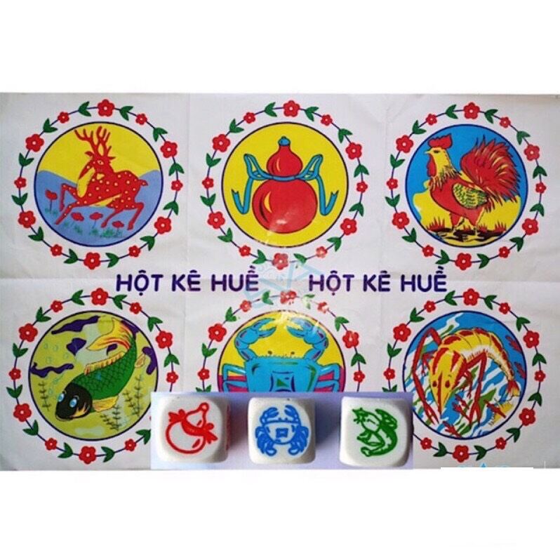 Bộ đồ chơi Bầu Cua Tôm Cá hạt bằng đá