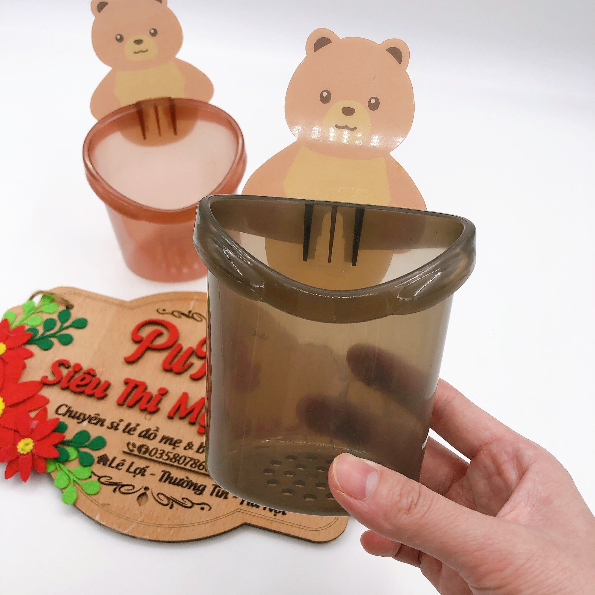 Cốc Gấu Đựng Bàn Chải Kem Đánh Răng Đa Năng