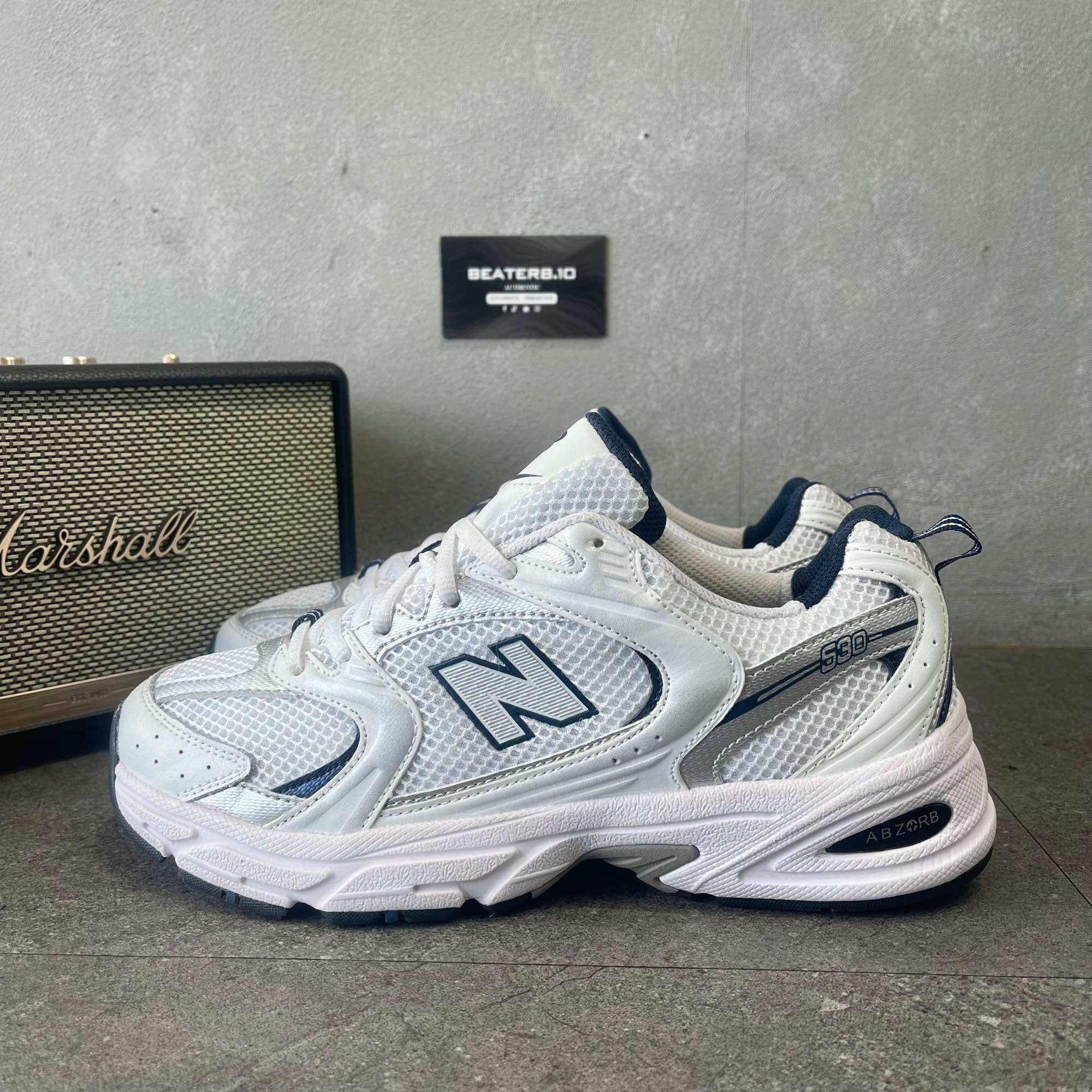 Chính hãng - giày new balance 530 running white navy - mr530sg, hot item 2023