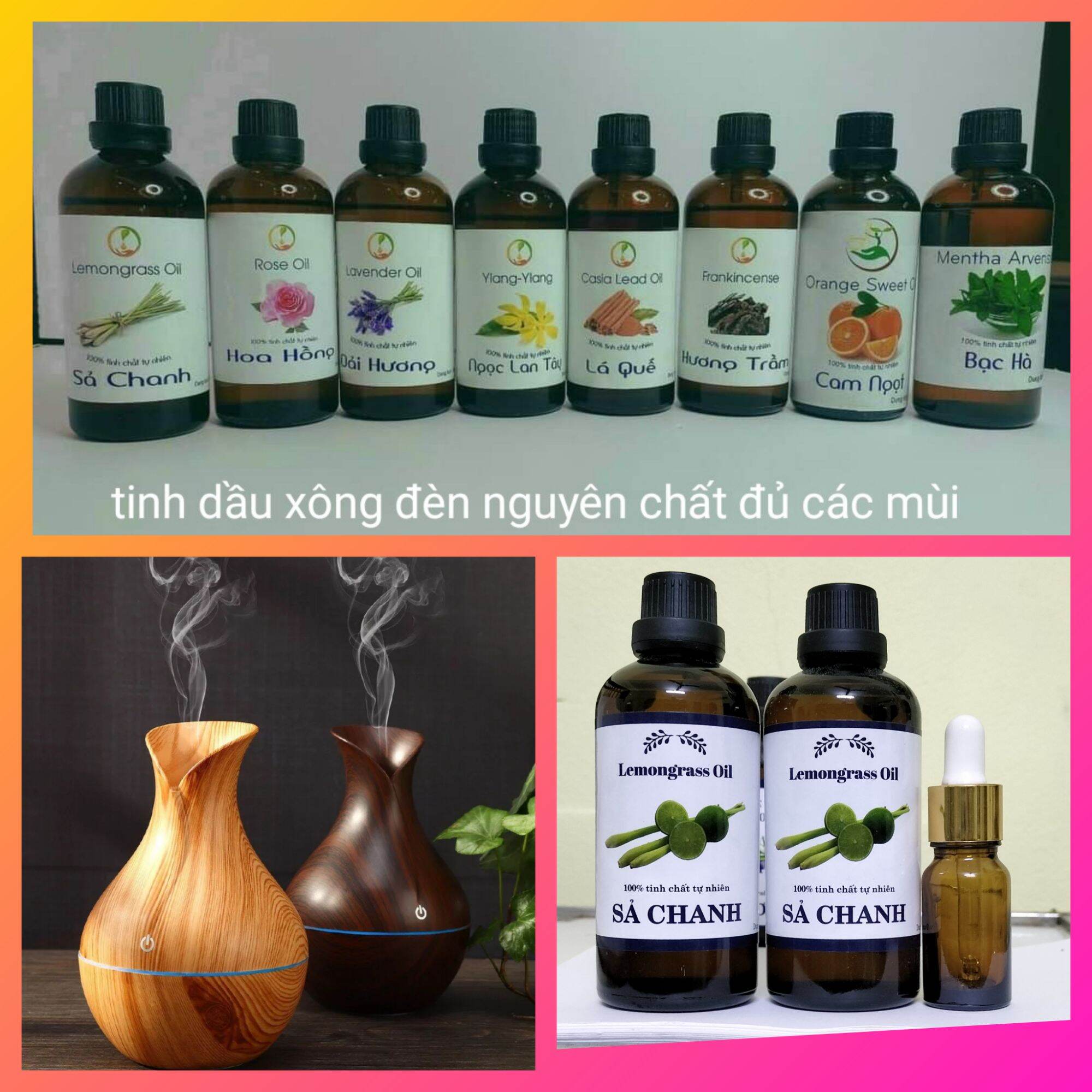 100ml tinh dầu sả chanh nguyên chất xông phòng đuổi muỗi