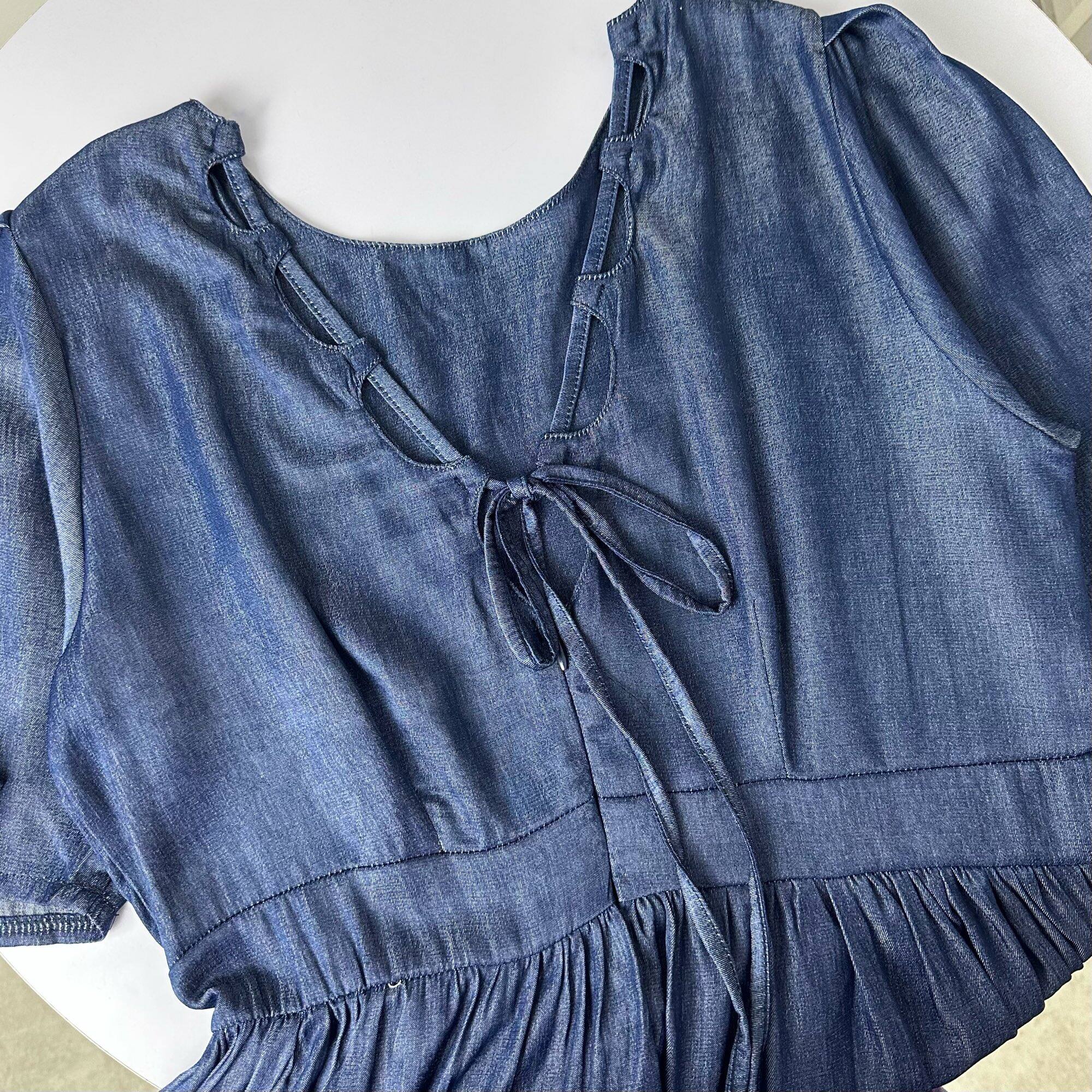OOTD BIGSIZE | Đầm khoét vai lưng V buộc dây