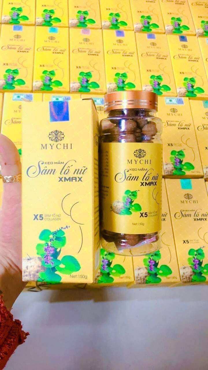 (3 hộp) kẹo mầm sâm tố nữ Xmax mychi tăng size vòng 1 hiệu quả gấp 50 lần mầm đậu nành thông thường