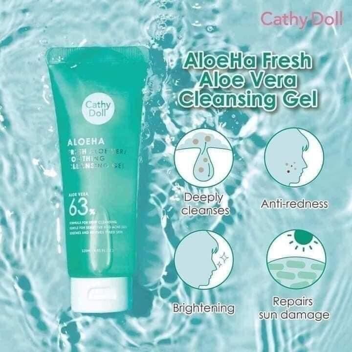 Gel rửa mặt cathy doll aloeha 120ml thái lan