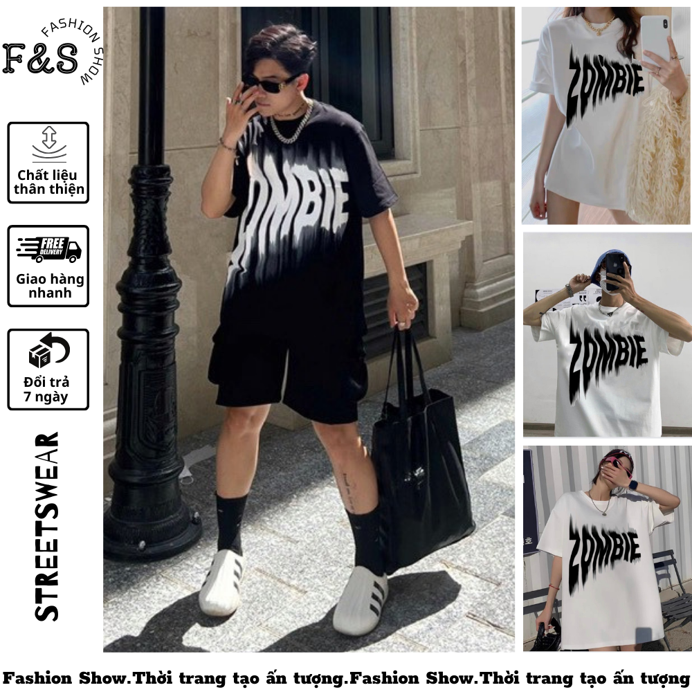 Áo thun ZOMBIE tay lỡ unisex - Áo phông F&S cho nam nữ thiết kế form rộng hottrend
