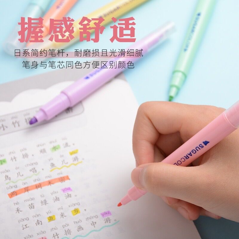 SET 6 Bút đủ màu highlight 2 đầu dạ quang B8.