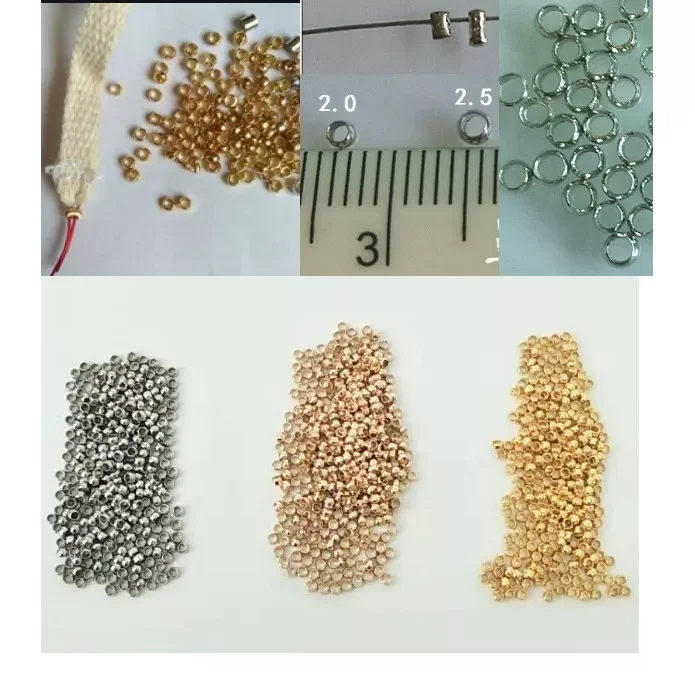 Bịch 10 hạt kẹp che nút thắt dây làm vòng handmade