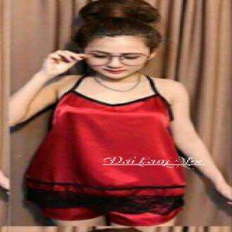 [HCM]Đồ bộ phi lụa bóng hai dây dưới 58kg  - Đồ bộ nữ Đại Lâm Mộc