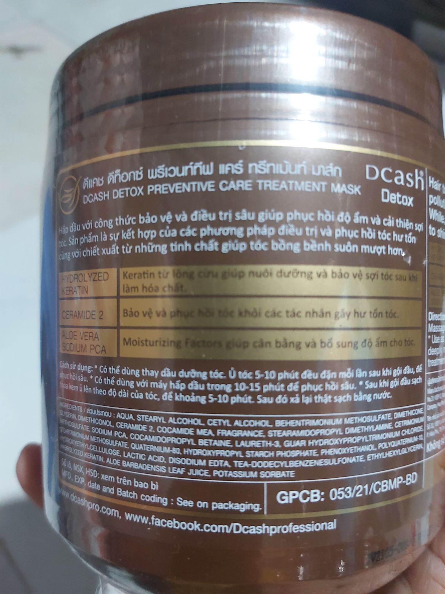 Kem ủ tóc DCASH DETOX 500ML Thái lan