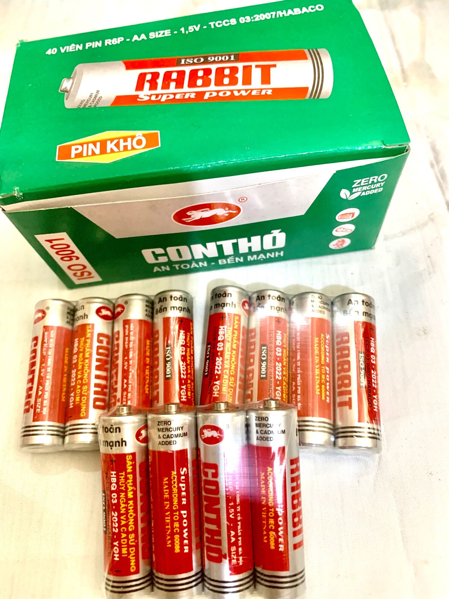 Sét 4 vỉ pin con thỏ