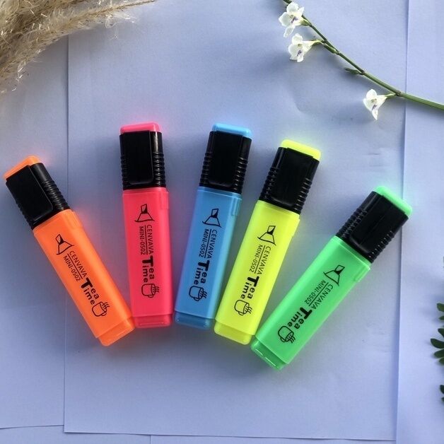 Bút dạ quang lớn 5 màu mini-0502 cenvava màu sắc đẹp chất lượng