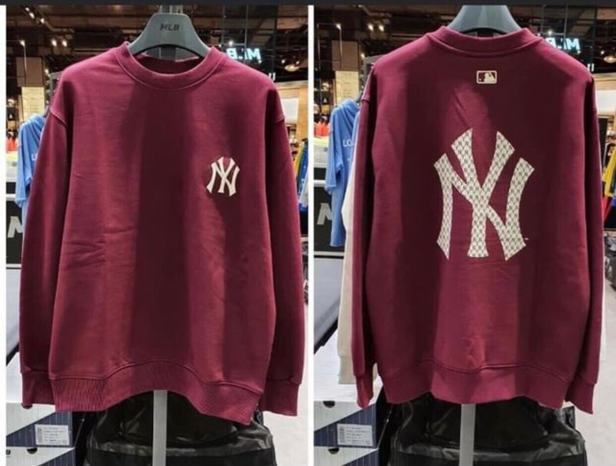 Áo sweater MLB màu đỏ đô siêu xinh