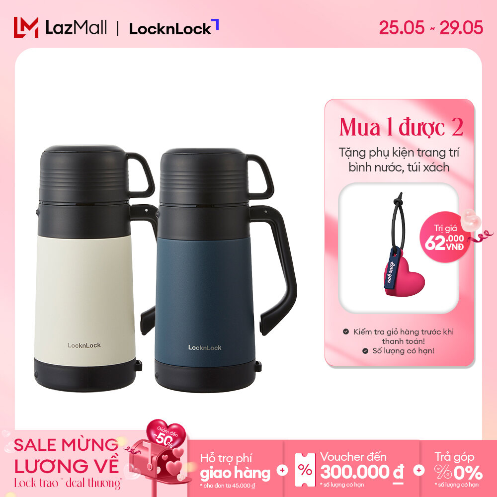 Bình nước giữ nhiệt có quai đeo Lock&Lock Easy Outdoor dung tích 1.2L và 1.8L - LHC1484 - LHC1485
