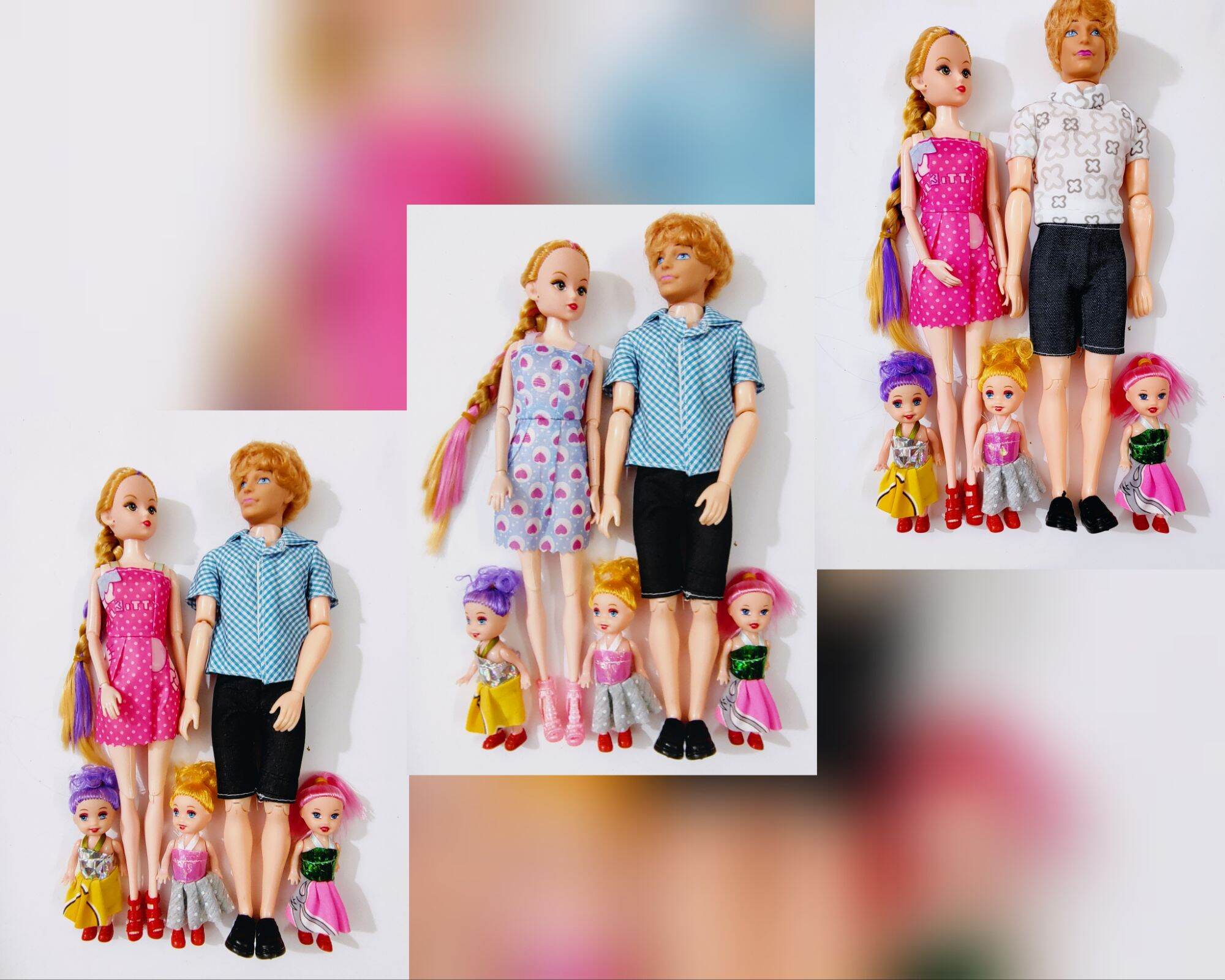 [HCM]SET BÚP BÊ GIA ĐÌNH HẠNH PHÚC TÓC THẬT