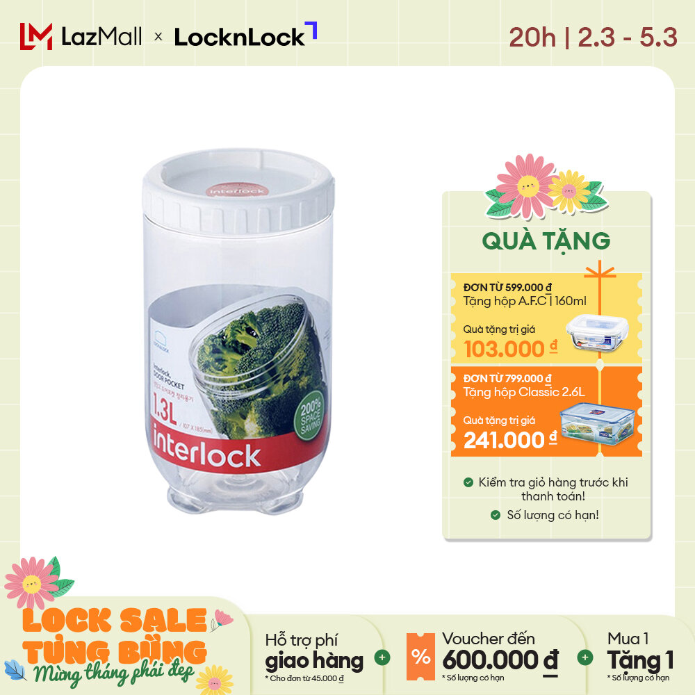 Hộp Bảo Quản Interlock Lock&Lock INL402W ( dung tích 1.3L )