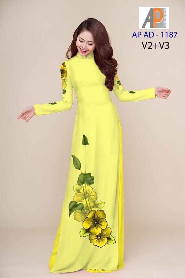 [HCM]Vải áo dài in họa lan hồ điệp