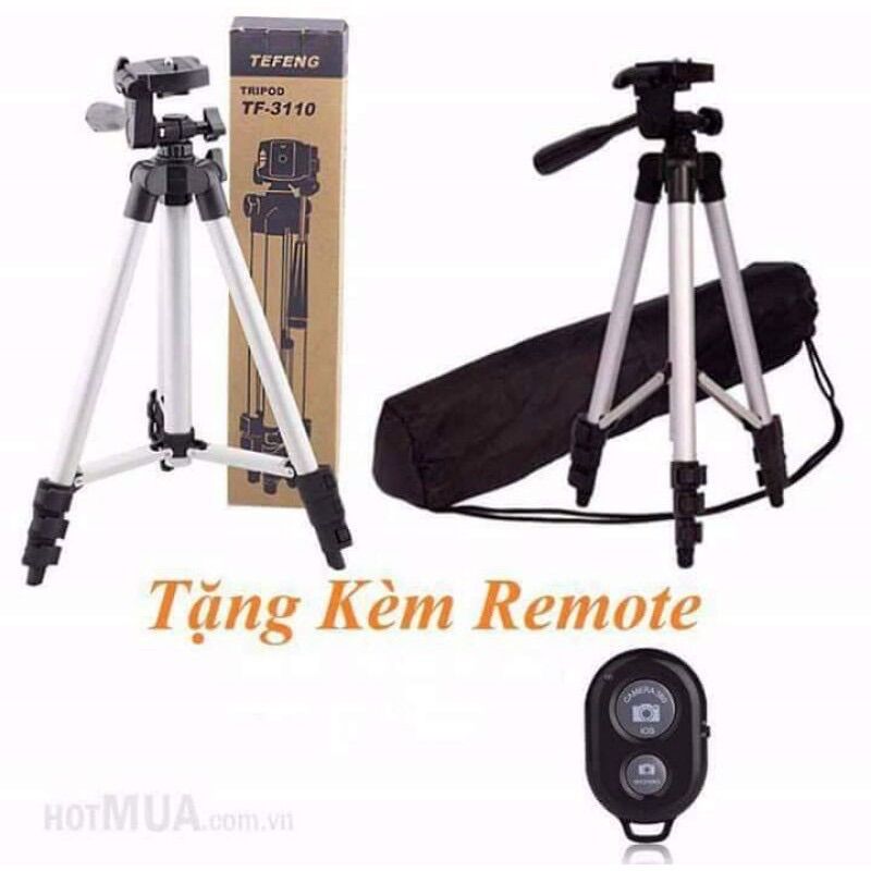 Bộ 1 tripod tf-3110 và 1 giá đỡ điện thoại và 1 remote