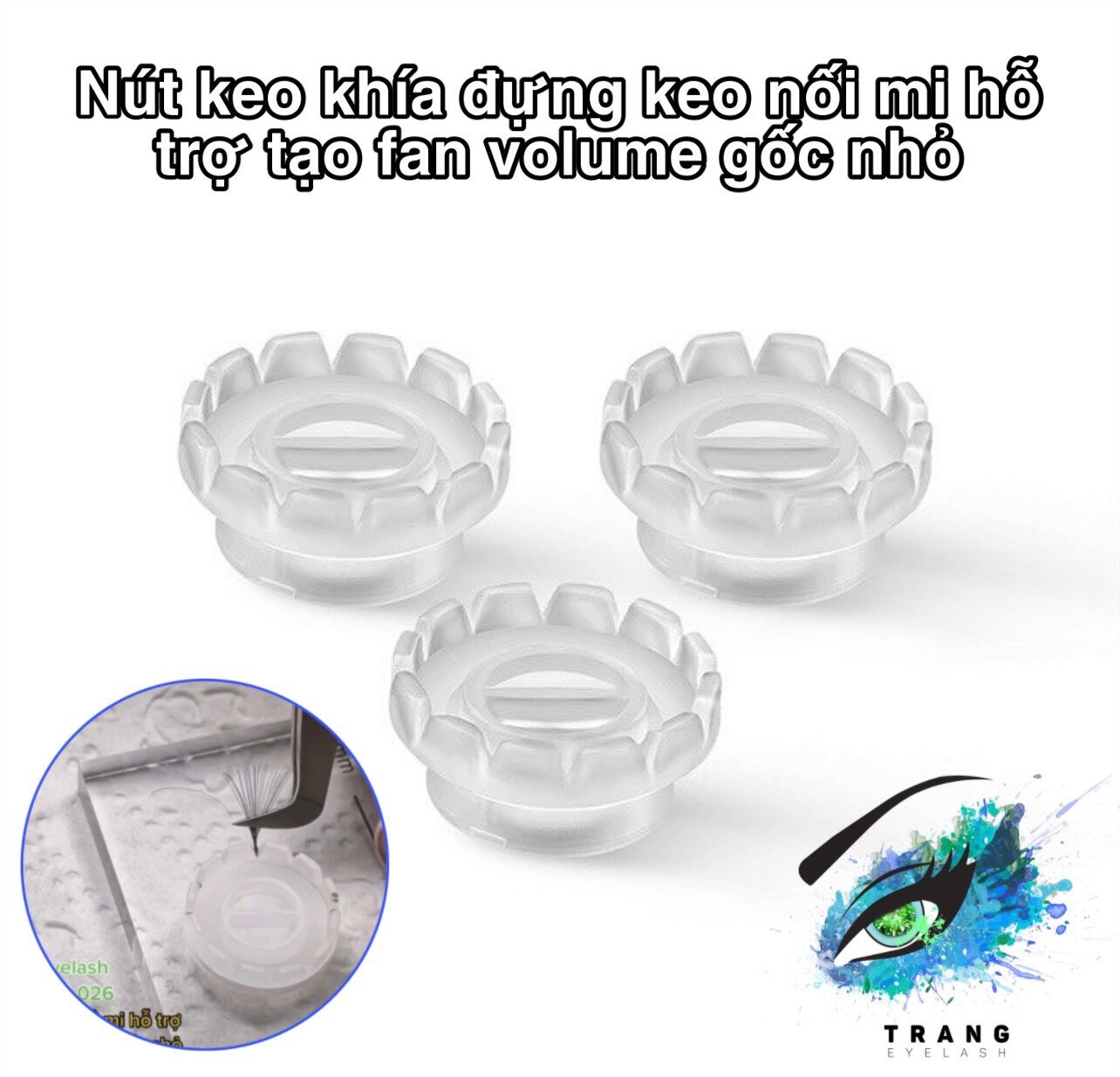 Nút keo khía đựng keo nối mi hỗ trợ tạo fan mi volume gốc nhỏ   - Flash sale