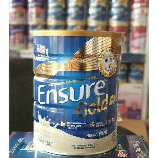 [Date 2024] Sữa bột Ensure Gold Vani/ Ít ngọt/Lúa mạch 850g