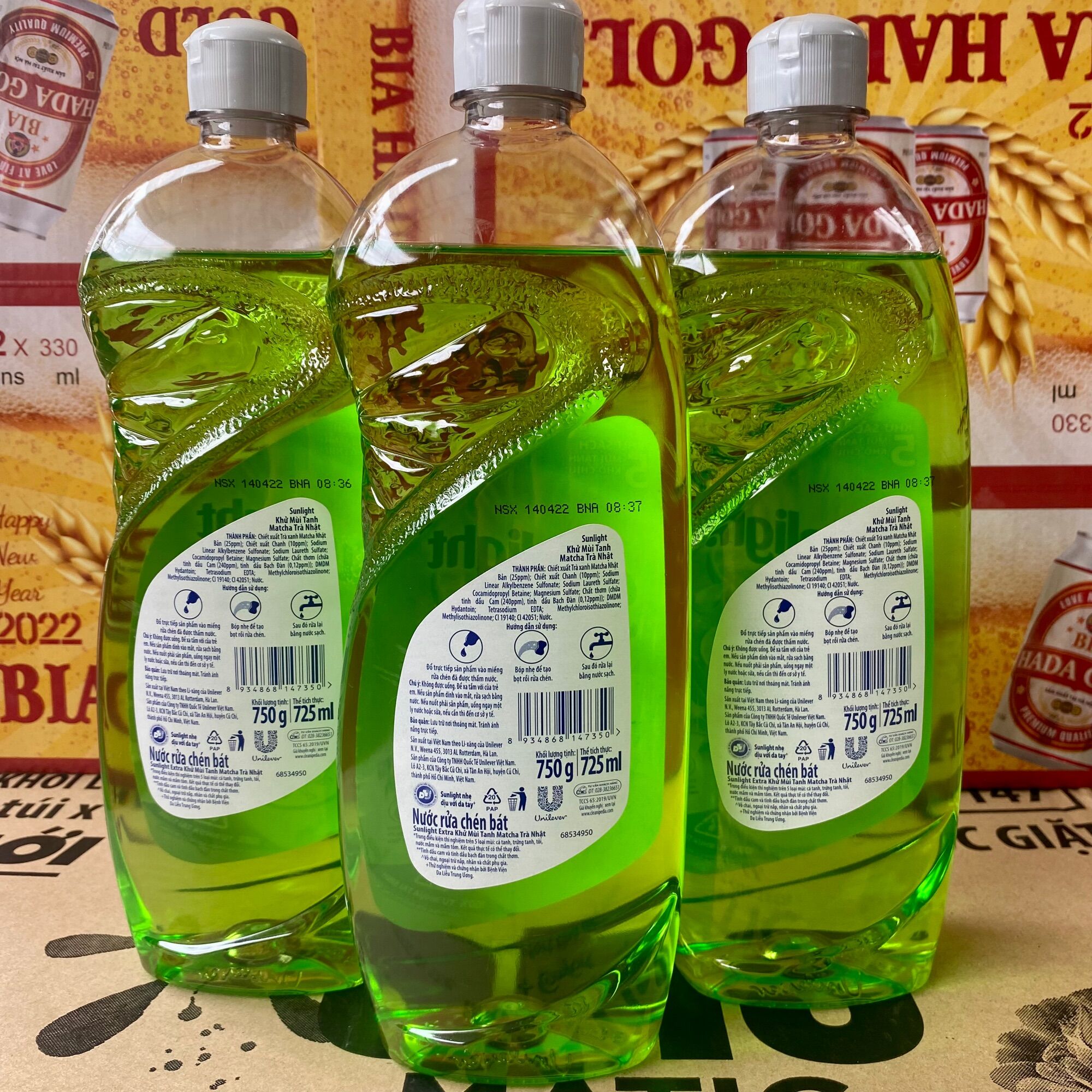 Nước Rửa Chén Bát Sunlight Trà Xanh Nhật Bản Chai 750g